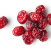 dried cranberries isolated on white background, top view